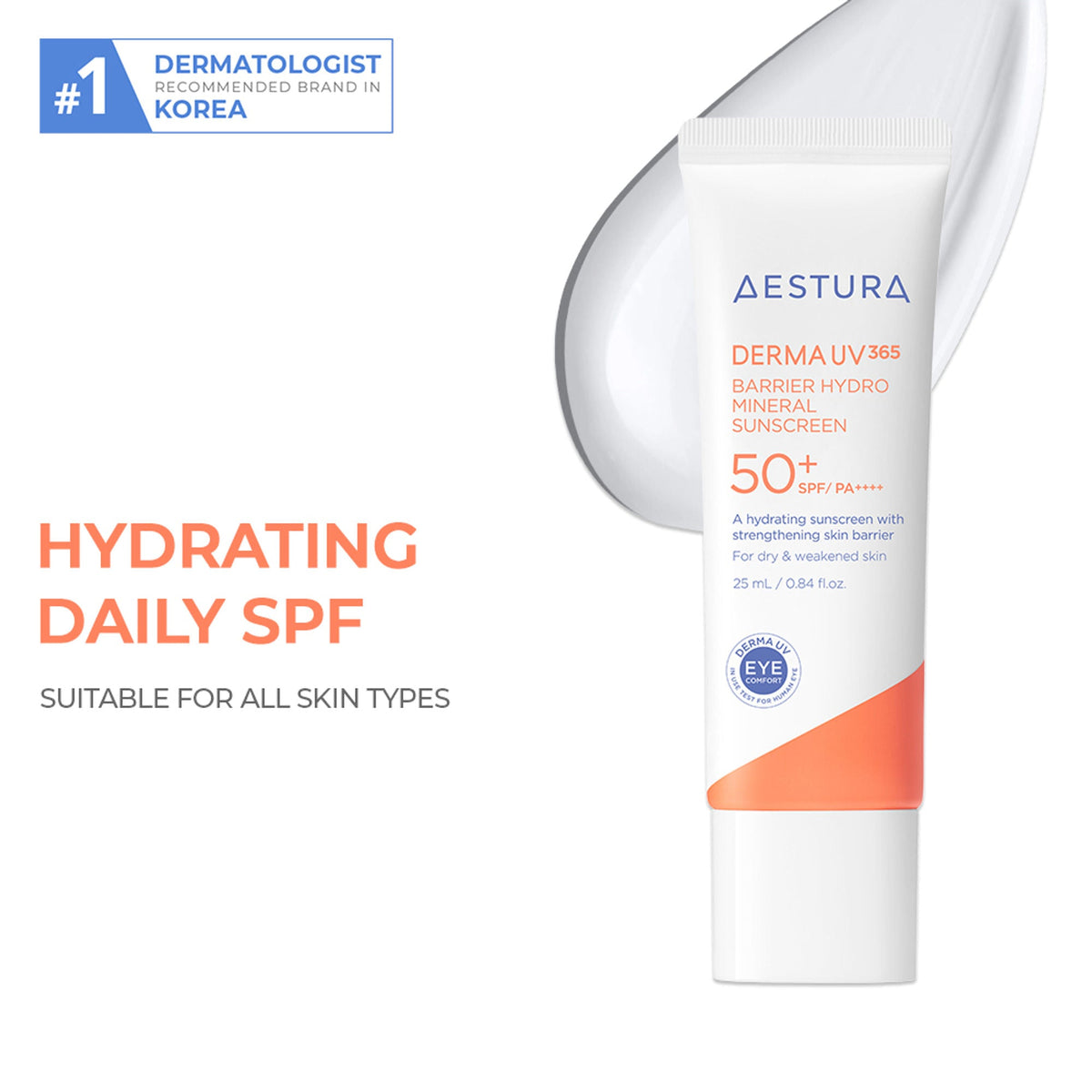 Aestura Derma UV365 Barrier Hydro Mineral Sunscreen 50+ SPF/PA++++ | Grocsy