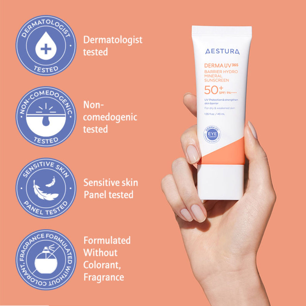 Aestura Derma UV365 Barrier Hydro Mineral Sunscreen 50+ SPF/PA++++ | Grocsy