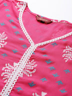 Sangria Ethnic Motifs Printed Pure Cotton Kurta with Palazzos | Grocsy