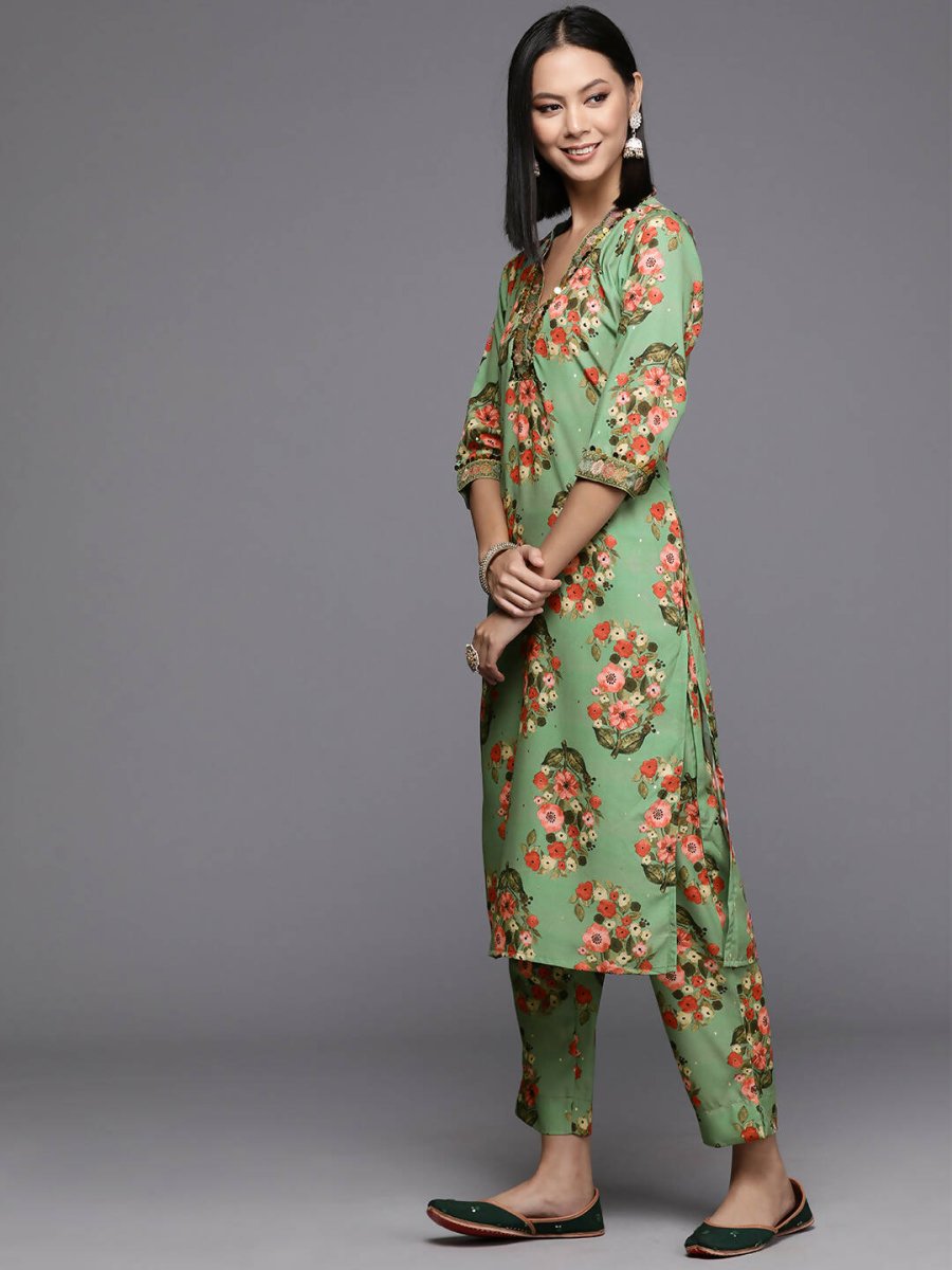 Ahalyaa Women's Traditional wear Kurta Set - Green | Grocsy
