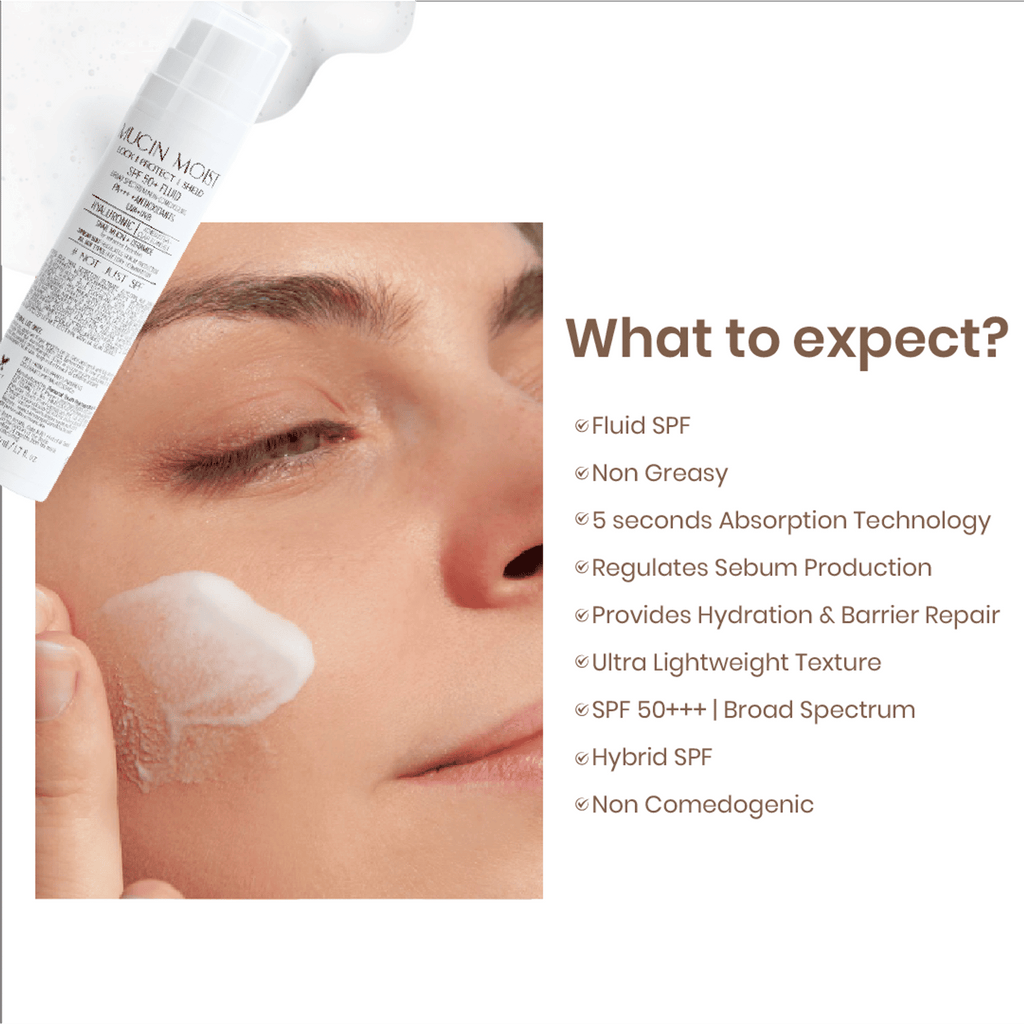 Personal Touch Skincare Mucin Moist Fluid Sunscreen SPF 50+ PA+++ UVA/UVB To Minimizes Pores | Grocsy