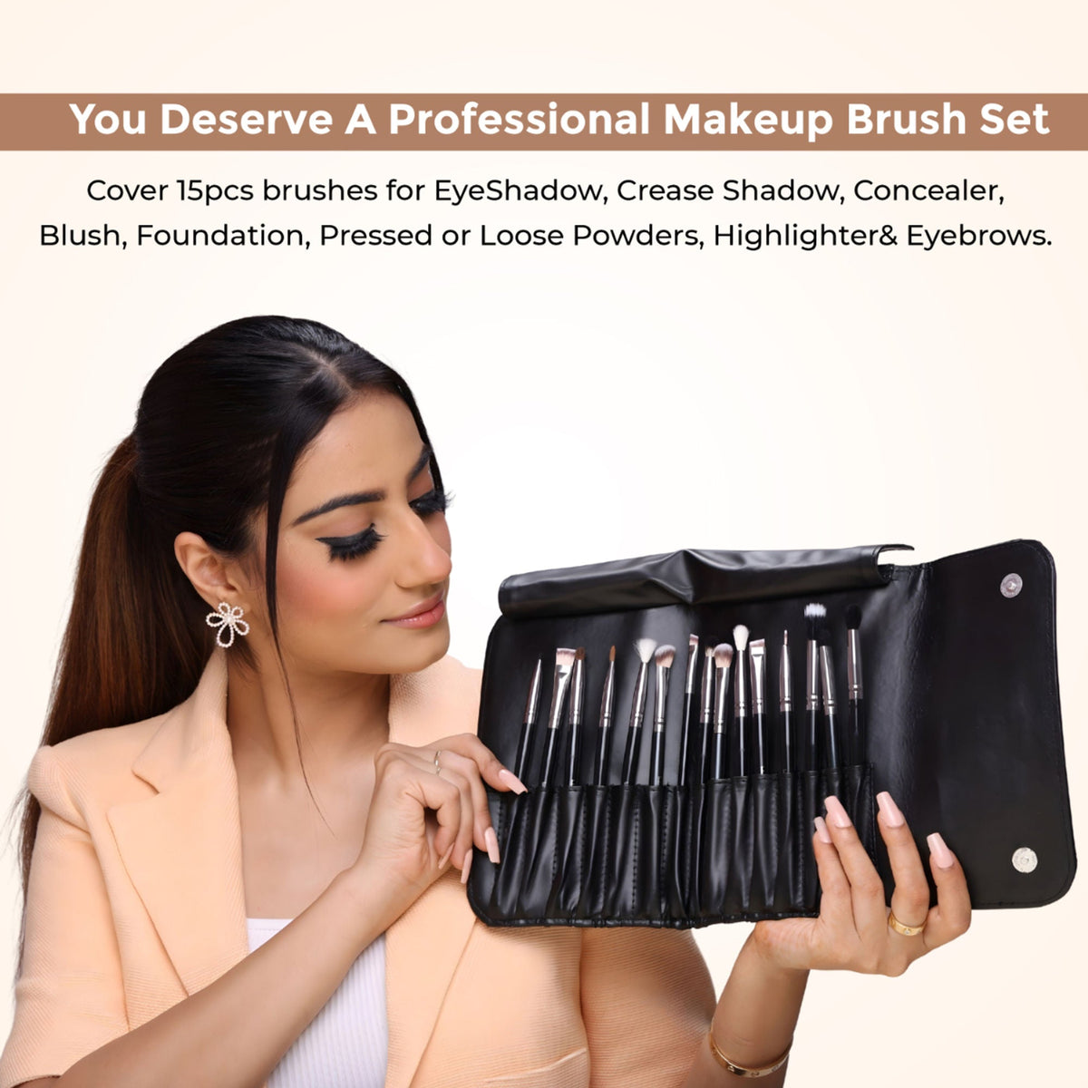 London Prime HD Pro Eye Essential Brush Set - 15 Pcs | Grocsy