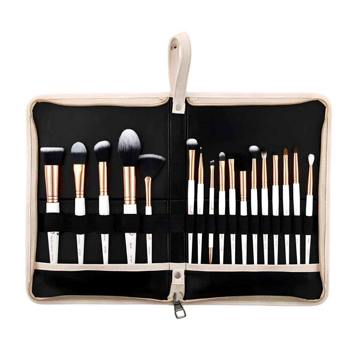 London Prime Glamstrokes Brush Set - 17 Pcs, Rose Gold | Grocsy