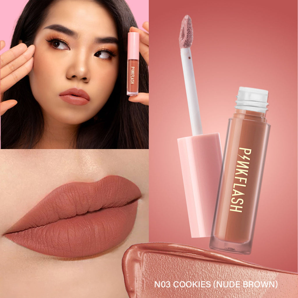 PINKFLASH Melting Matte Lip Cream - N05 Cookies | Grocsy