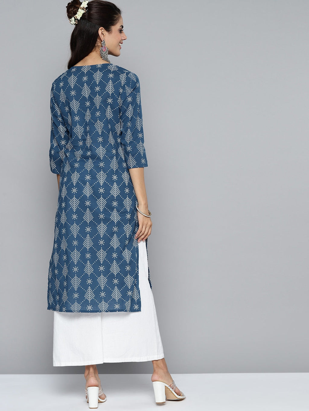 HERE&NOW Women Geometric Printed Kurta | Grocsy
