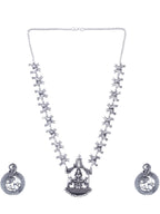 Cardinal Silver-Toned Oxidised Long Jewellery Set Jewellery Set | Grocsy