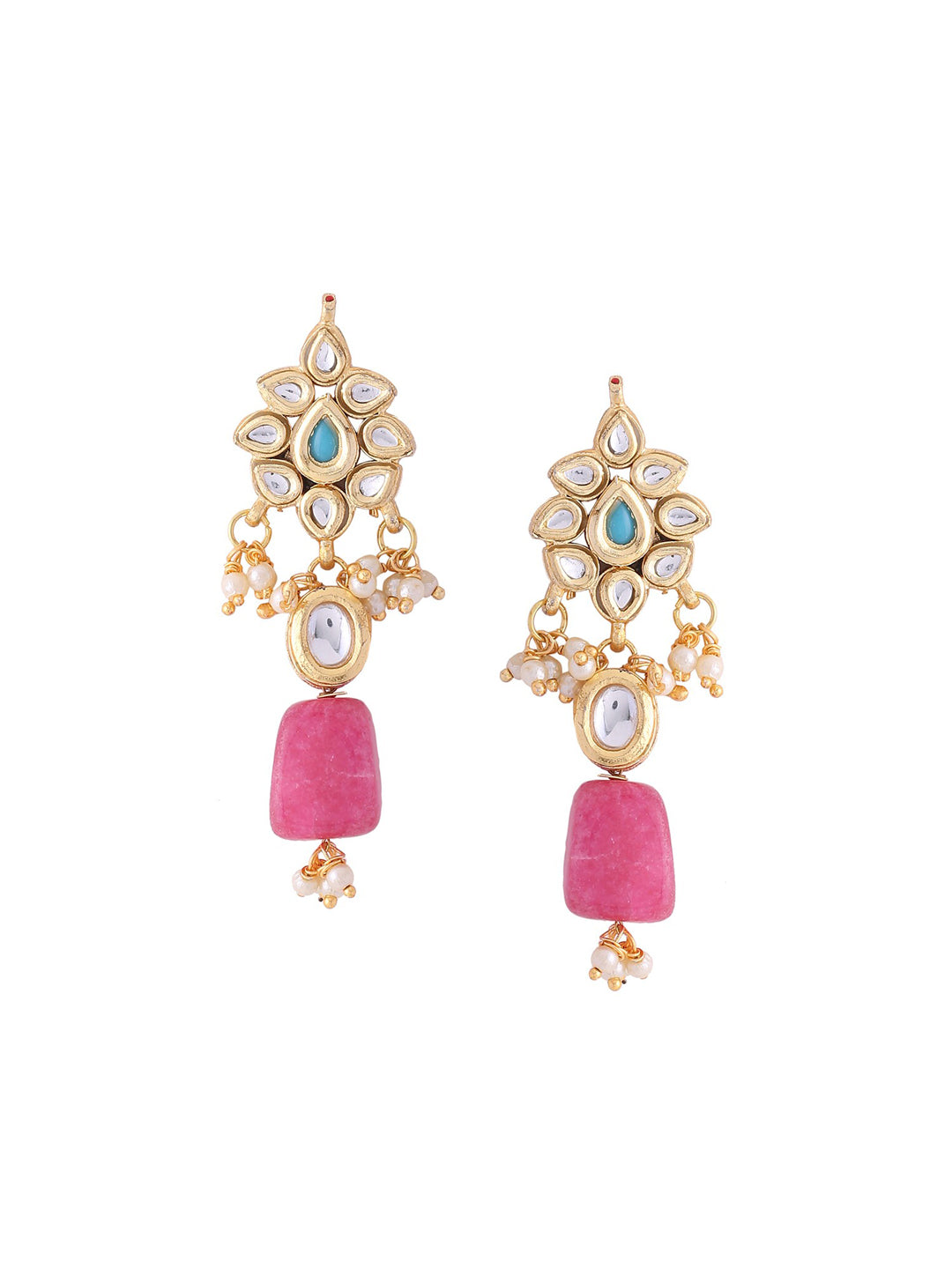 Shoshaa Gold Contemporary Drop Earrings | Grocsy