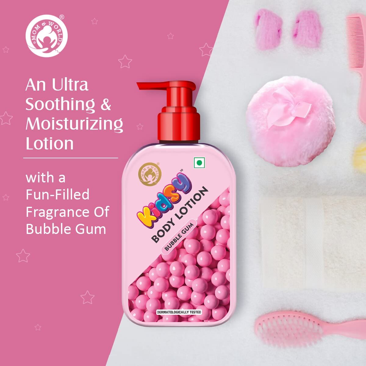 Mom & World Kidsy Bubble Gum Moisturising Body Lotion | Grocsy
