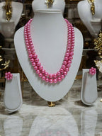 Inhanns Everyday Workwear Pearl Set (Double Layered Pearls) - Pink | Grocsy
