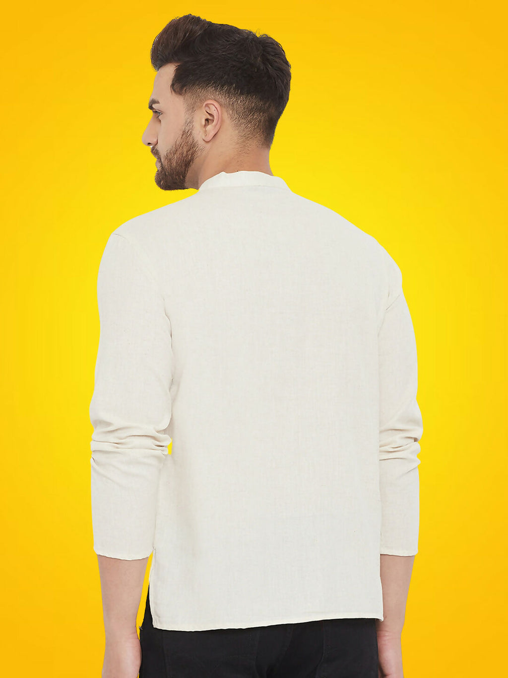 Even Apparels Men's Pure Cotton Cream Kurta | Grocsy