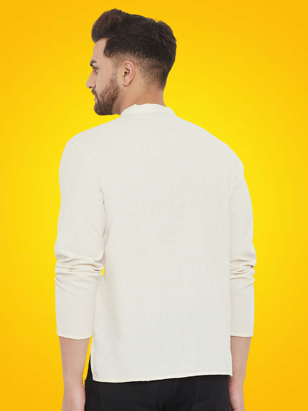 Even Apparels Men's Pure Cotton Cream Kurta | Grocsy