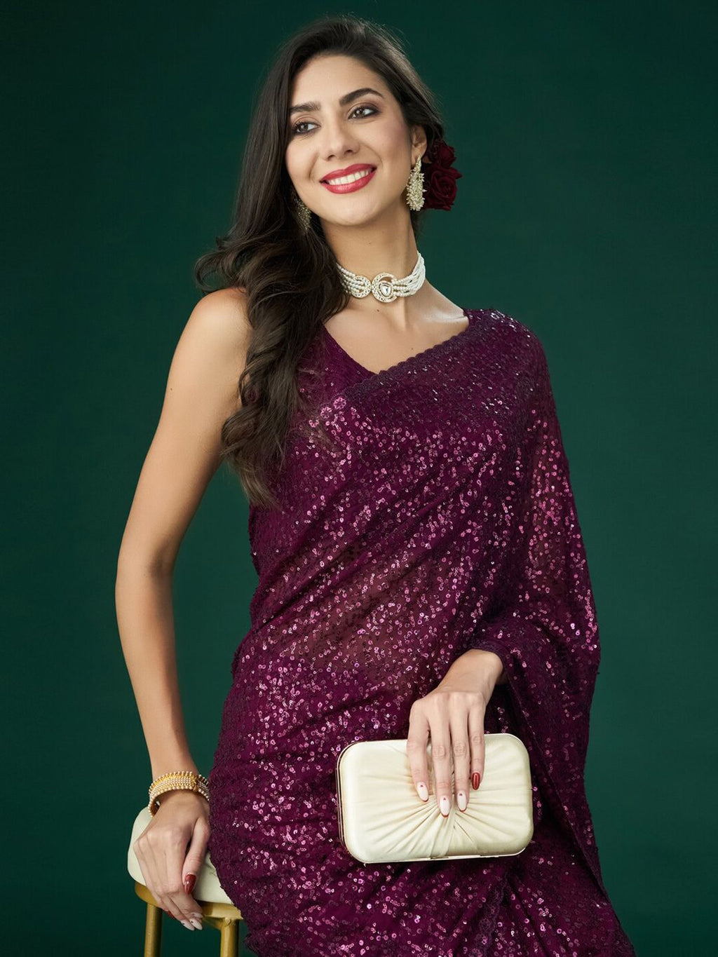 kasee Embellished Sequinned Saree | Grocsy