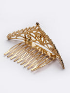 Panash Gold-Toned & White Embellished Comb Pin | Grocsy