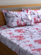 BOMBAY DYEING Floral Printed 100 TC Cotton Queen Bedsheet with 2 Pillow Covers | Grocsy