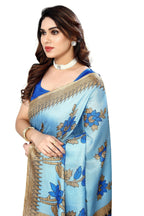 Vamika blue Printed Art Silk Saree | Grocsy