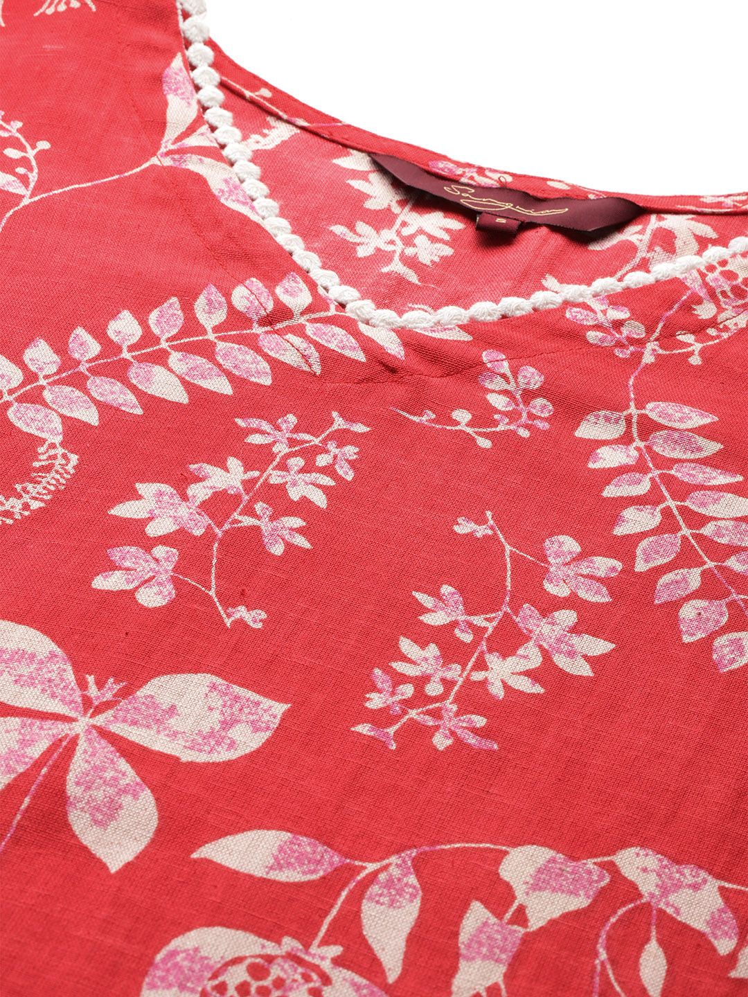 Sangria Printed Pure Cotton Kurta with Trousers | Grocsy