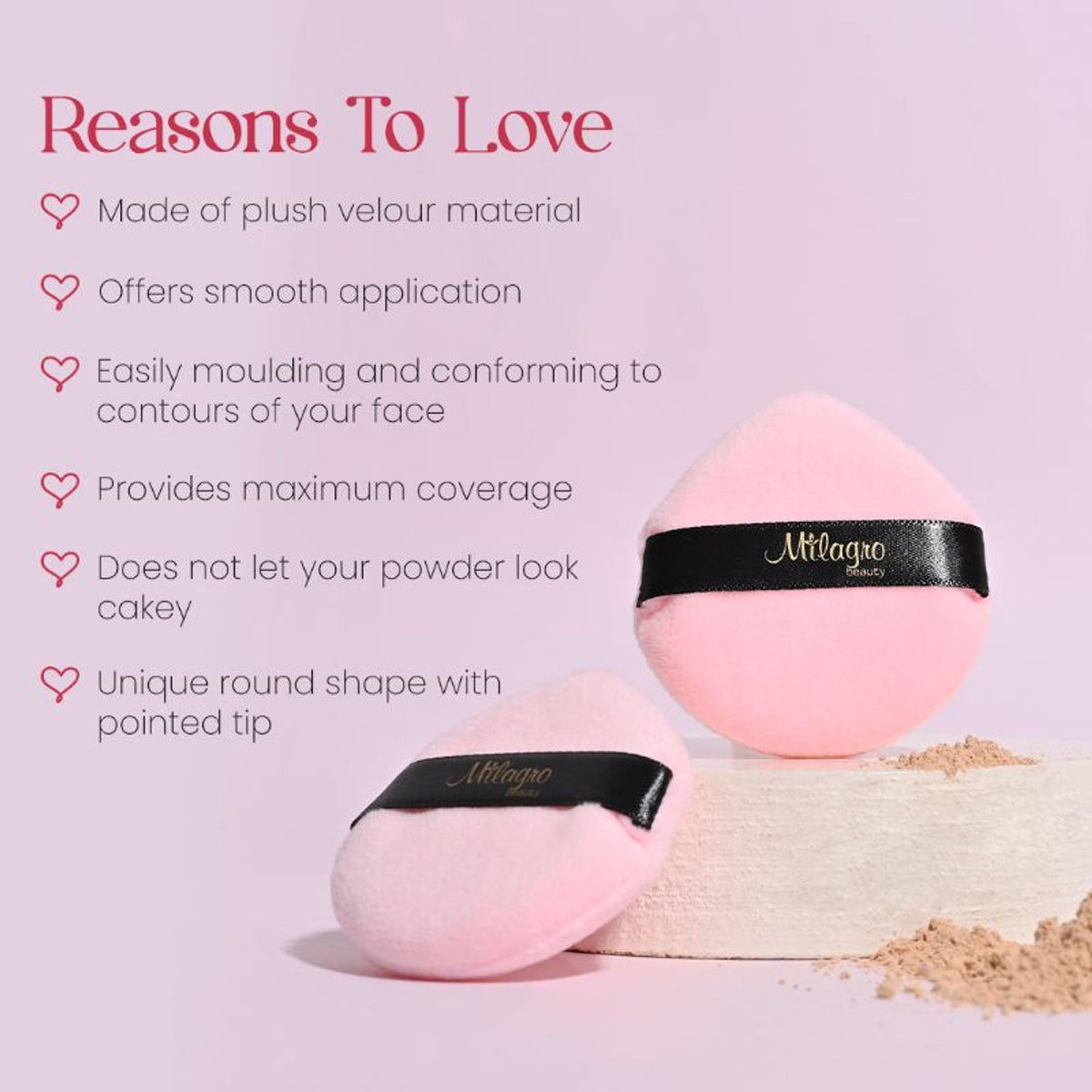Milagro Beauty Ultrasoft Powder Puff | Grocsy