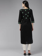 ADA Women Ethnic Motifs Embroidered Cotton Chikankari Floral Kurta | Grocsy