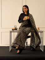 Tikhi Imli Black & Gold Geometric Printed Ready To Wear Saree | Grocsy