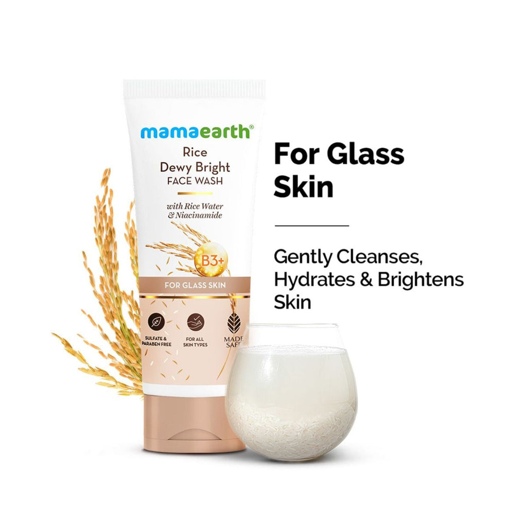 Mamaearth Rice Dewy Bright Face Wash With Rice Water & Niacinamide | Grocsy