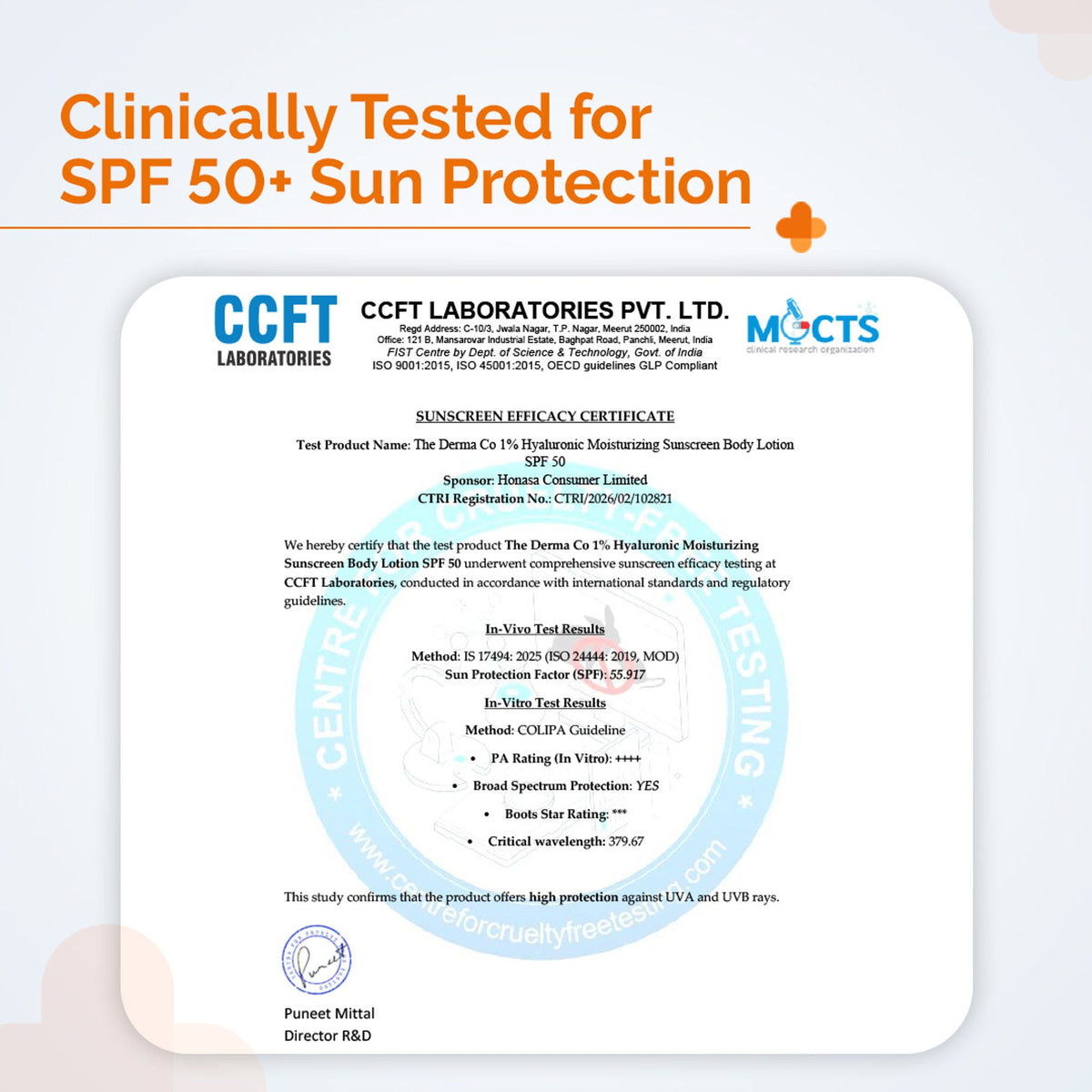 The Derma Co 1% Hyaluronic Moisturizing Sunscreen Body Lotion SPF 50 PA++++ | Grocsy