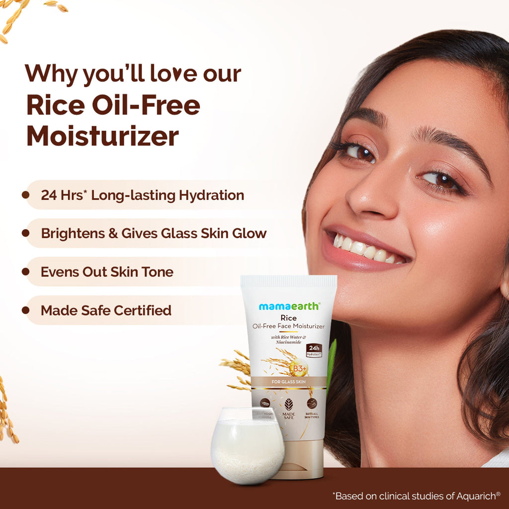 Mamaearth Rice Oil-Free Face Moisturizer For Oily Skin | Grocsy