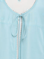 HERE&NOW Embroidered Mirror Work A-Line Kurta | Grocsy