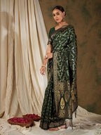 Sangria Woven Design Zari Kanjeevaram Saree | Grocsy