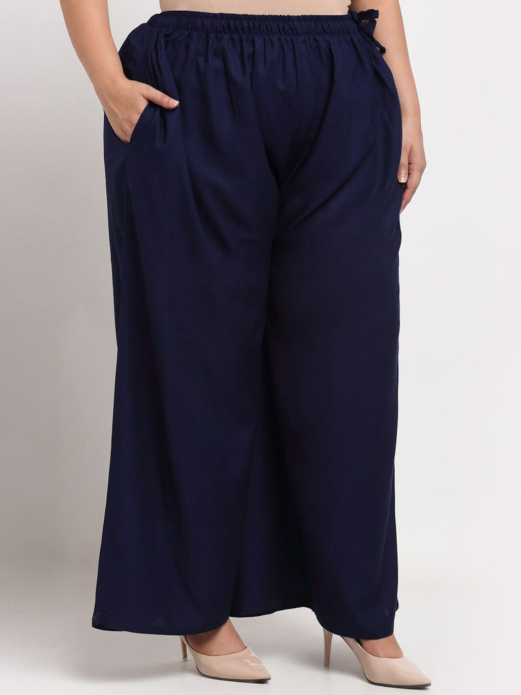TAG 7 Women Plus Size Mid-Rise Wide Leg Palazzos | Grocsy