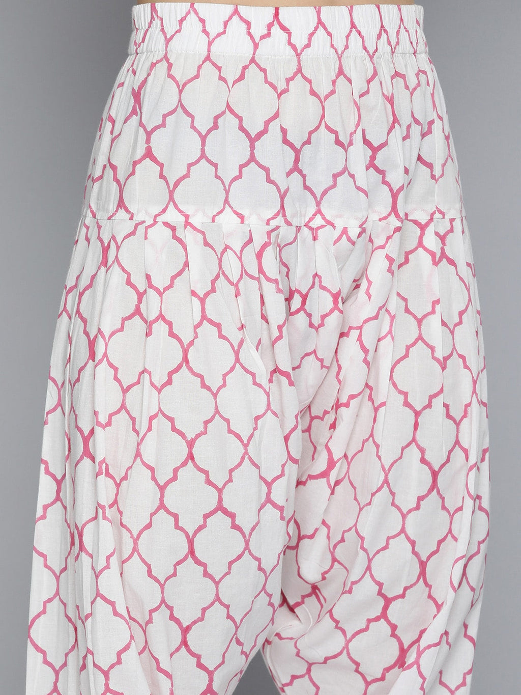 HERE&NOW Floral Printed Panelled Pure Cotton Kurta with Salwar & With Dupatta | Grocsy
