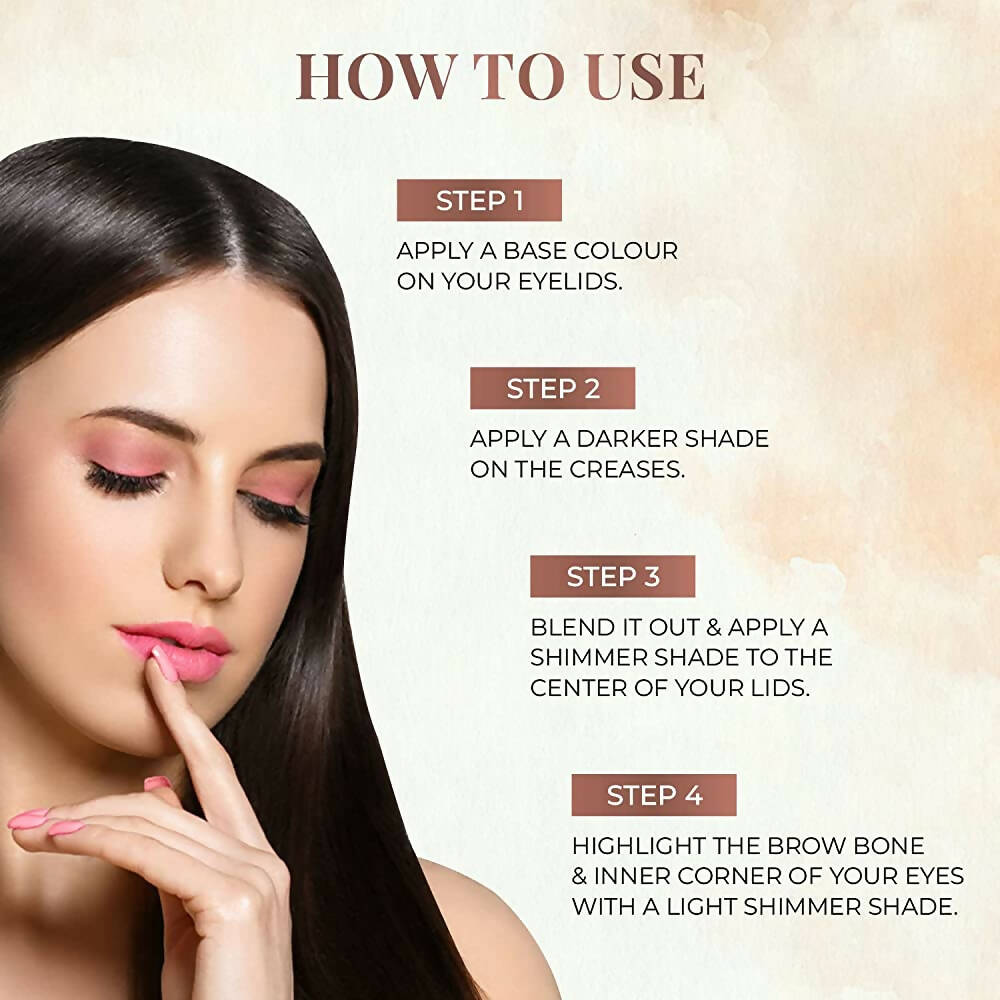 Just Herbs Eyeshadow Palette 9 in 1 Long Lasting Blendable Eye Makeup Palette (Sunshine - Day Palette) | Grocsy