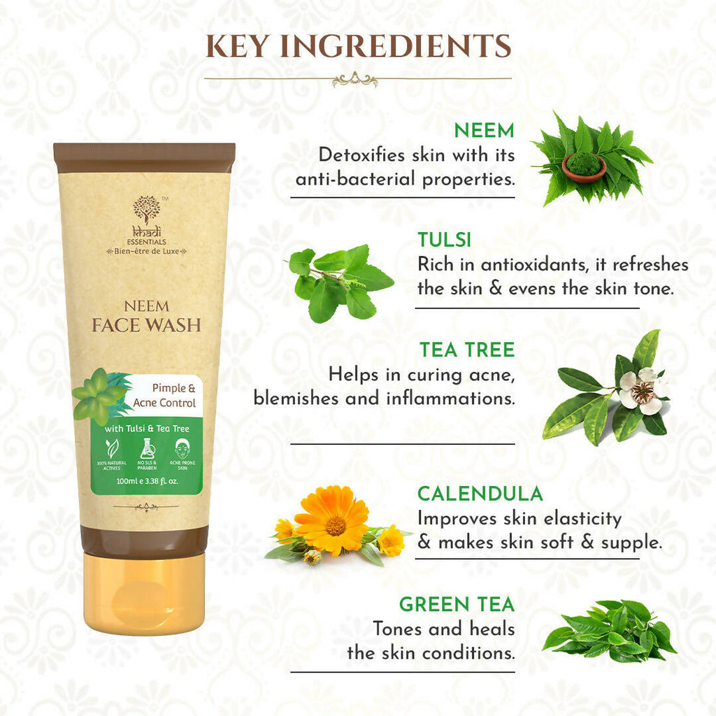 Khadi Essentials Herbal Neem Face Wash | Grocsy