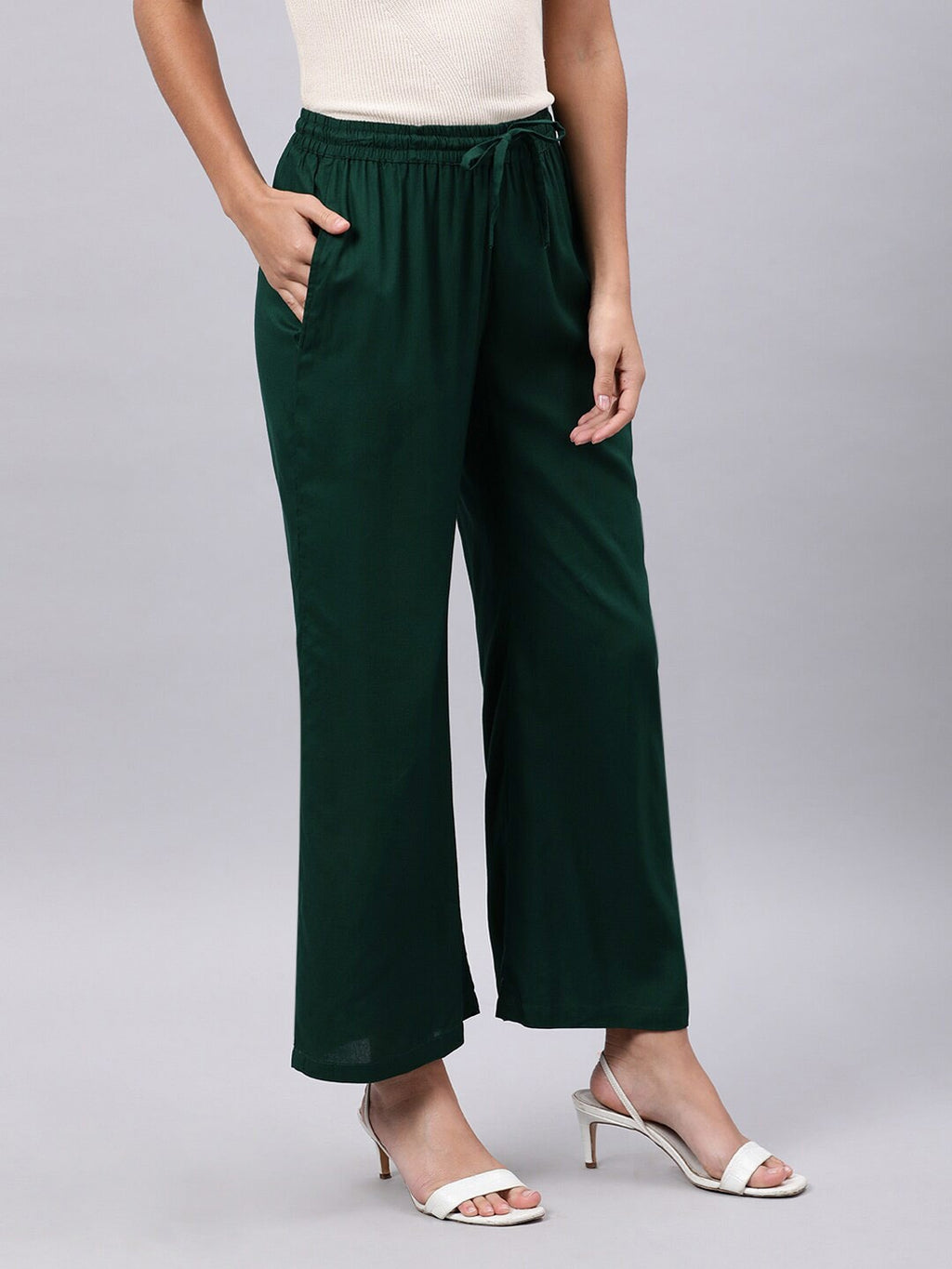 Souchii Green Liva Ethnic Palazzos | Grocsy