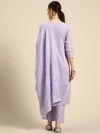 Sangria Women Floral Embroidered Pure Cotton Kurta with Trousers & With Dupatta | Grocsy