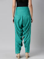Souchii Sea Green Woven Design Pure Cotton Jacquard Patiala | Grocsy