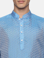 Sethukrishna Men Blue Kurta with Dhoti Pants | Grocsy