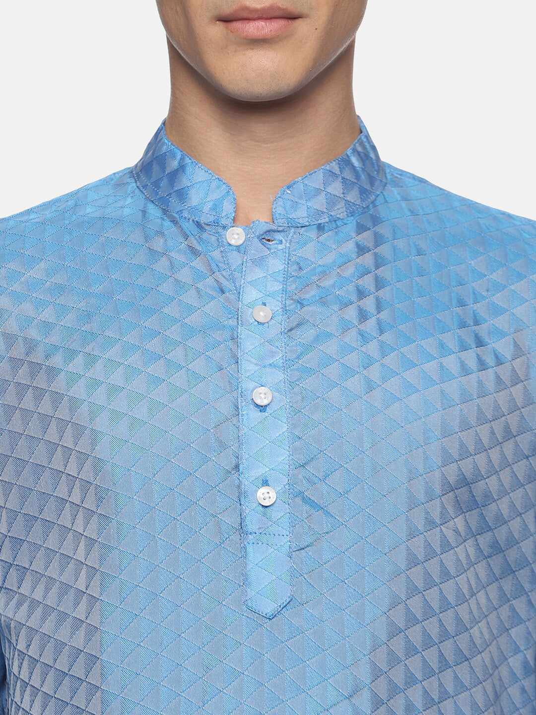 Sethukrishna Men Blue Kurta with Dhoti Pants | Grocsy