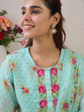 Indo Era Women Floral Embroidered Thread Work Linen Kurta with Trousers & With Dupatta | Grocsy