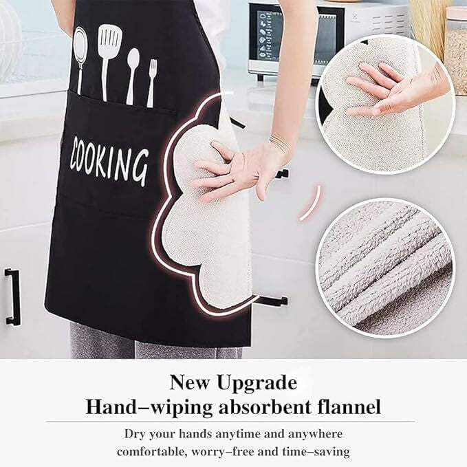 Klimet Waterproof Kitchen Apron For Women-Black | Grocsy