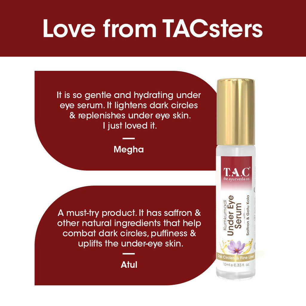 TAC - The Ayurveda Co. Kumkumadi Under Eye Serum | Grocsy