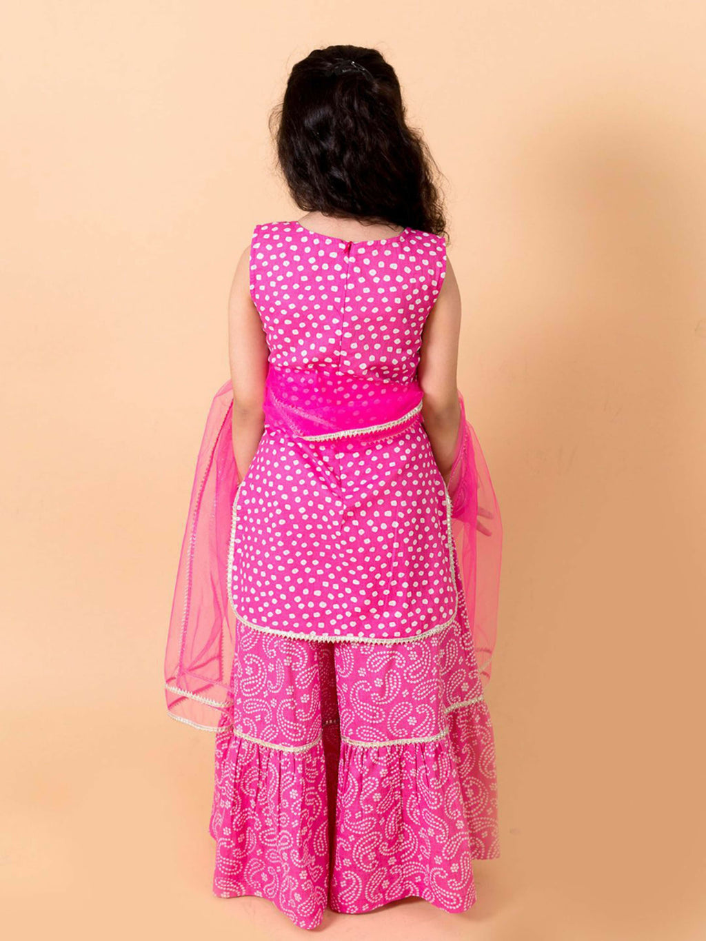 Joban Fashion Girl's Pink Color Sharara Set | Grocsy