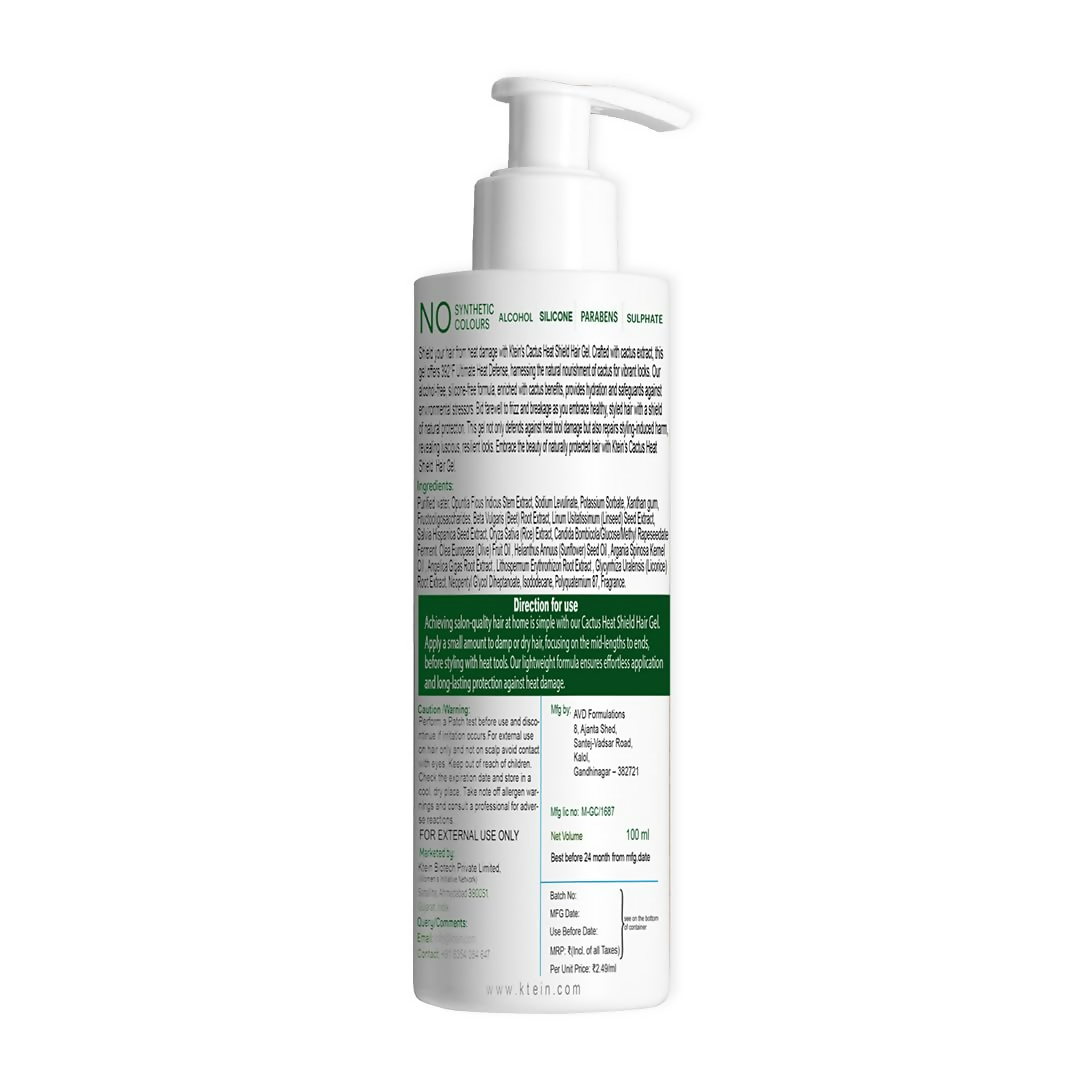 Ktein Cactus Heat Gel: 392°F Ultimate Heat Defense & Luscious Hair | Grocsy
