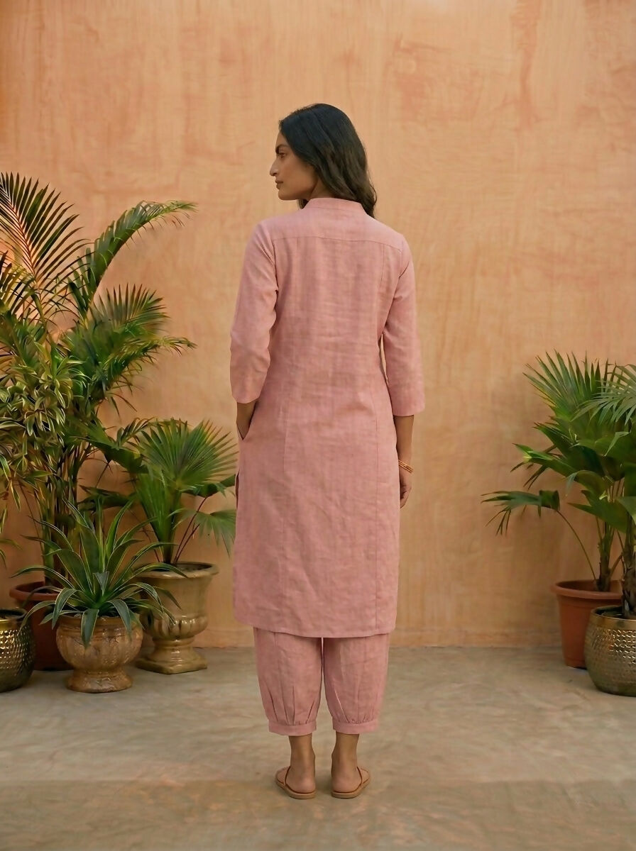 Gharana India Aira Peach Cotton Co-ord Set | Grocsy