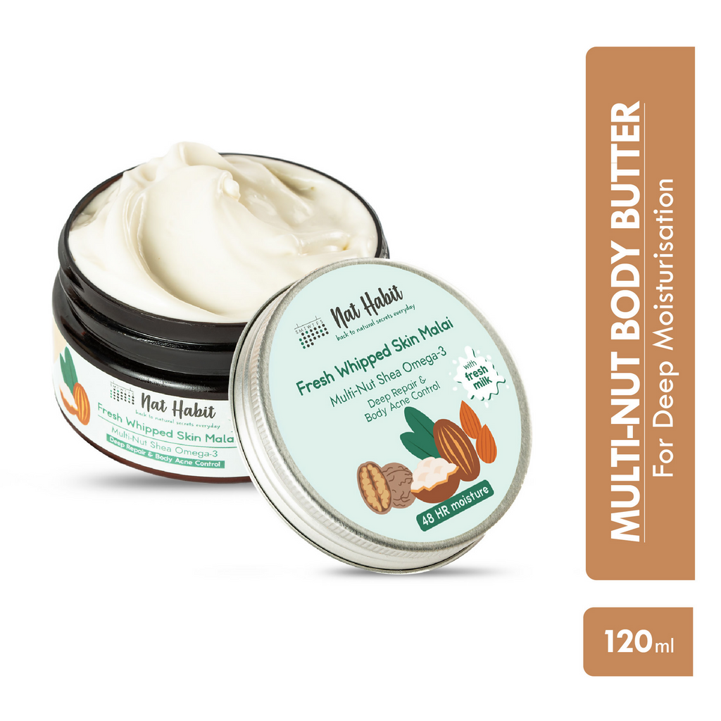 Nat Habit Multi Nut Shea Omega3 Malai Body Butter | Grocsy