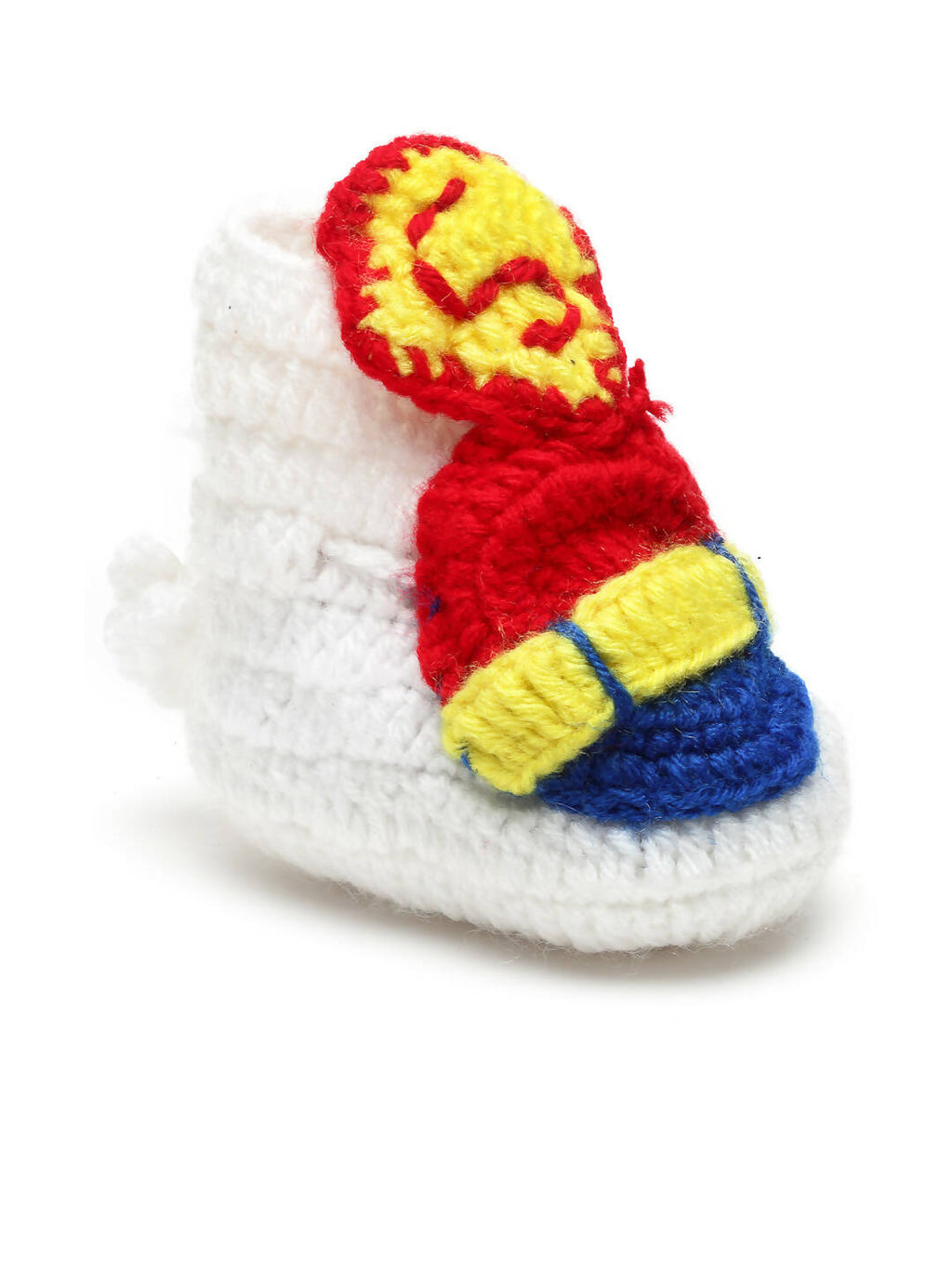 Chutput Kids Woollen Hand Knitted Letter S Detailed Booties - White | Grocsy