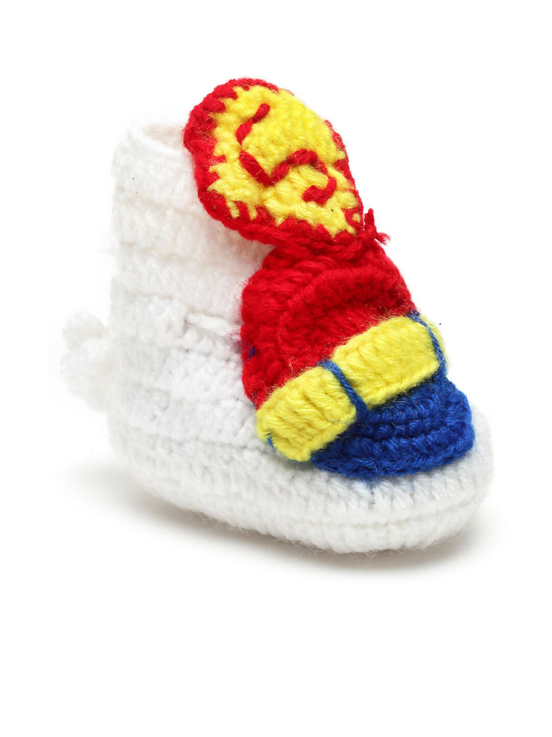 Chutput Kids Woollen Hand Knitted Letter S Detailed Booties - White | Grocsy