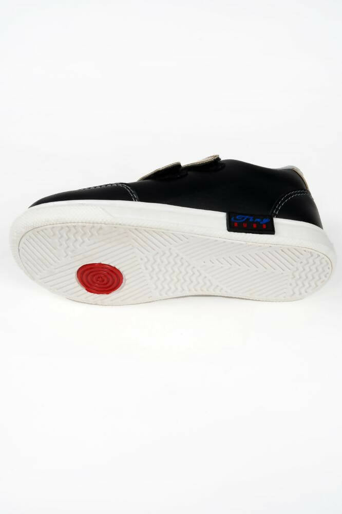 Tiny Bugs For Boys & Girls Double Velcro Sneakers - Black | Grocsy