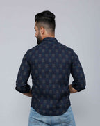 Miravan Men's Blue Spread Collar Floral Print Casual Shirt | Grocsy