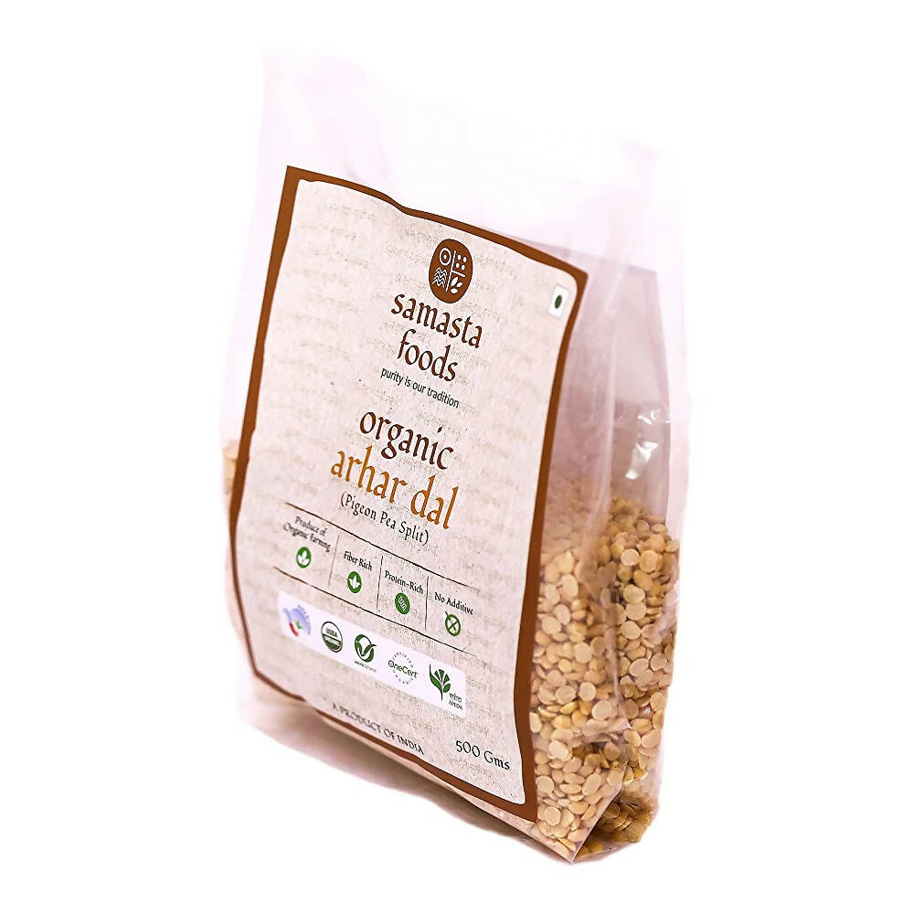 Samasta Foods Organic Arhar Dal (Pigeon Pea Split) | Grocsy