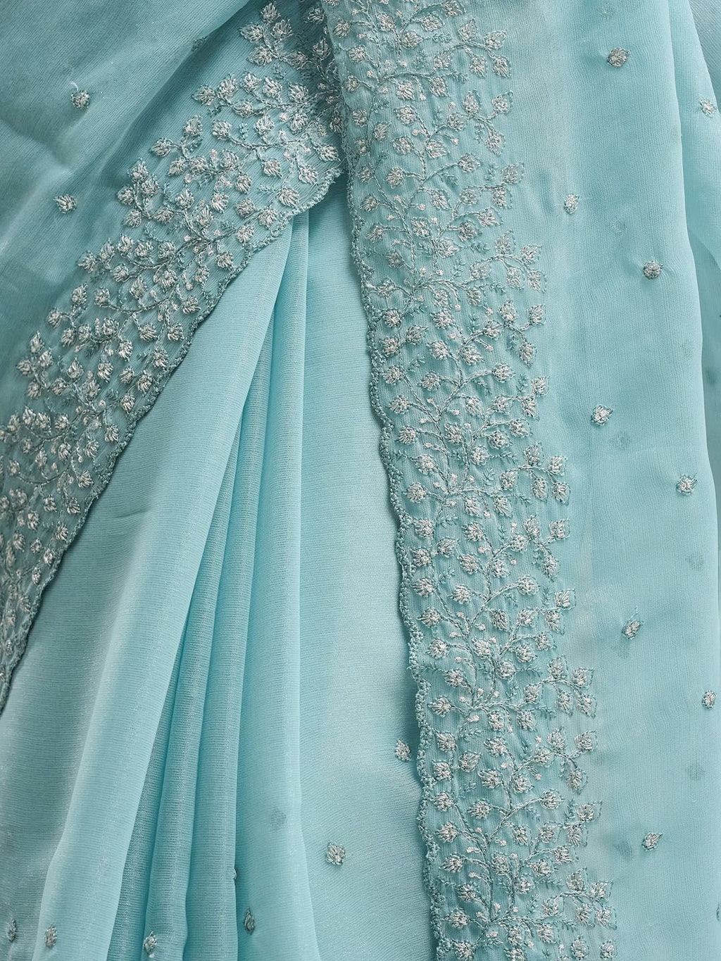 kasee Floral Embroidered Saree | Grocsy